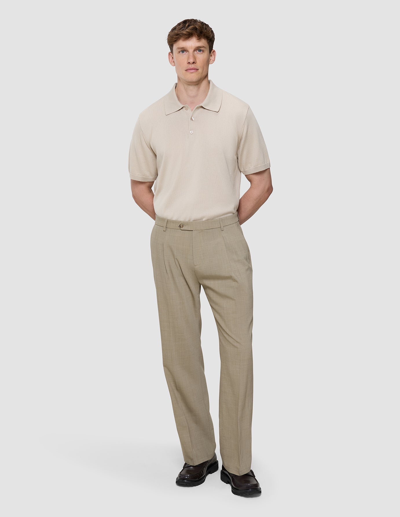 Tech Wool Suit Pants Relaxed Fit Sand